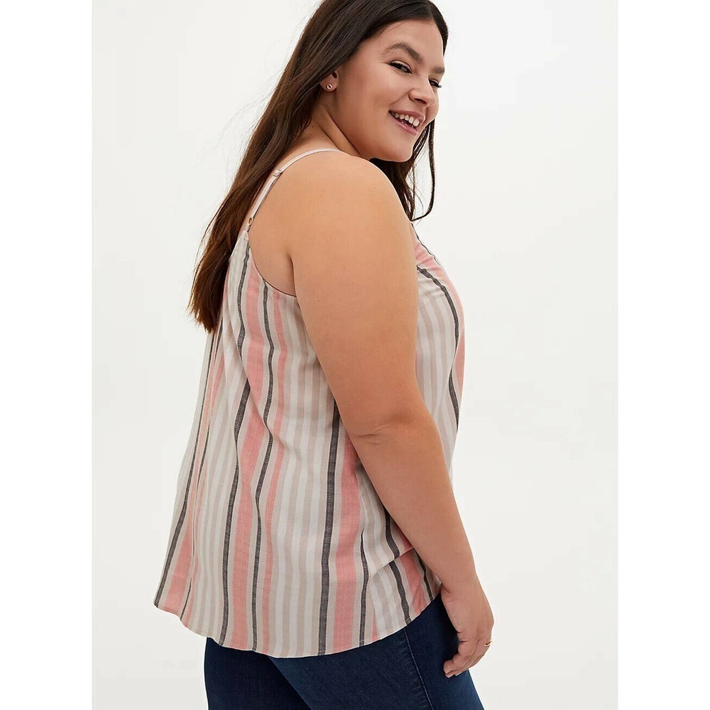 Torrid Size 4 4X Multi Striped Button Front Cami … - image 3
